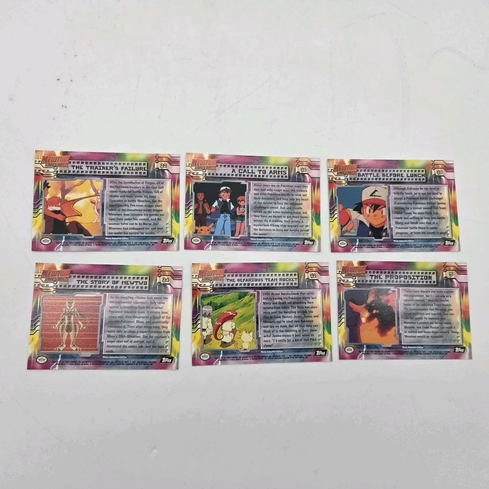 Topps Pokemon Mewtwo Strikes Back Movie VTG Trading Cards LOT Of 6 NO DUPLICATE
